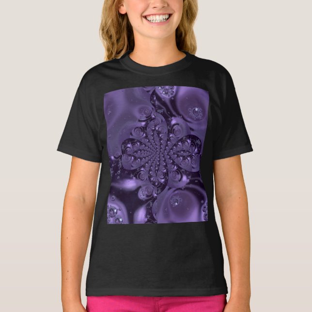 Elegant Royal Purple Liquid Sparkle T-Shirt (Front)