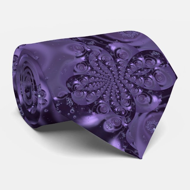 Elegant Royal Purple Liquid Sparkle Tie (Rolled)