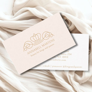 Elegant, royal, salon, blush-pink business card