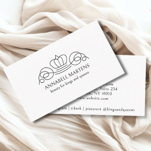 Elegant, royal, salon white business card