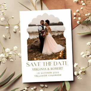 Elegant Royal Save The Date Photo Wedding Invitation