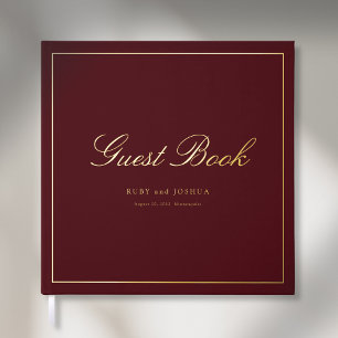 Elegant Royal Scripted Font Wedding Guest Book