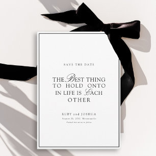 Elegant Royal White & Black Wedding  Save The Date