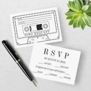 Elegant RSVP and Song Request Wedding Enclosure Card