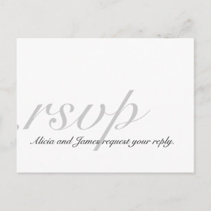 Elegant RSVP Cards for Weddings White Grey