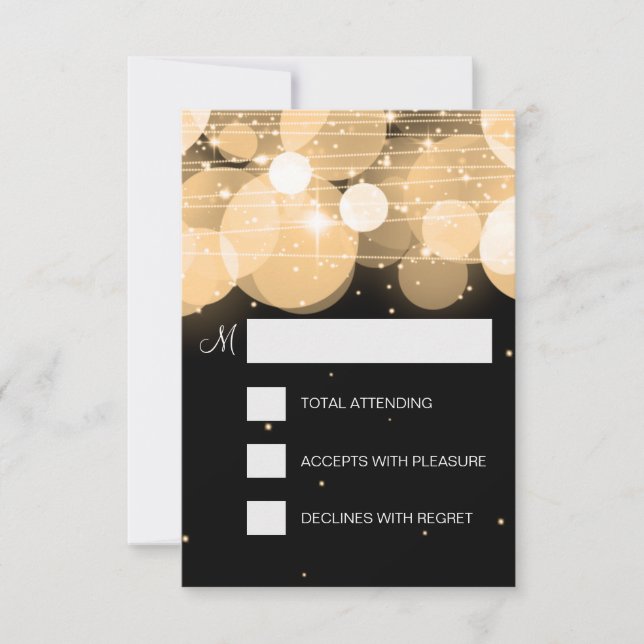 Elegant RSVP Glow & Sparkle Gold (Front)
