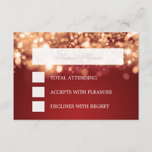 Elegant RSVP Gold Sparkling Lights Card