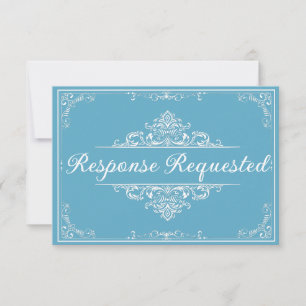 Elegant RSVP - Light Blue Butterfly Quinceañera Card