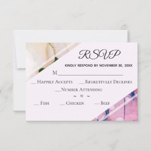 *~* Elegant RSVP Modern Watercolor Wedding Card