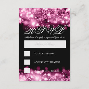 Elegant RSVP Pink Sparkling Lights Card
