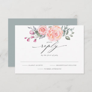 Elegant RSVP Rustic Watercolor Cottage Roses