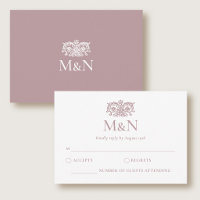 Elegant RSVP Wedding Monogram Pink Enclosure