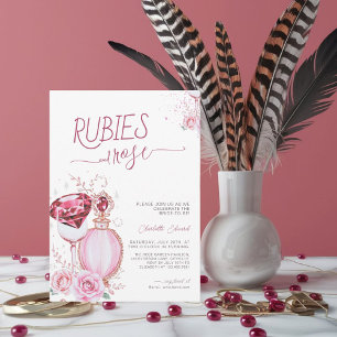 Elegant Ruby and Rose Bridal Shower Invitation