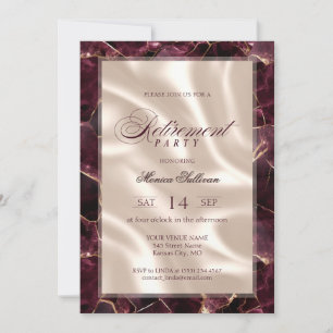 Elegant Ruby Marble Retirement Party Invitation