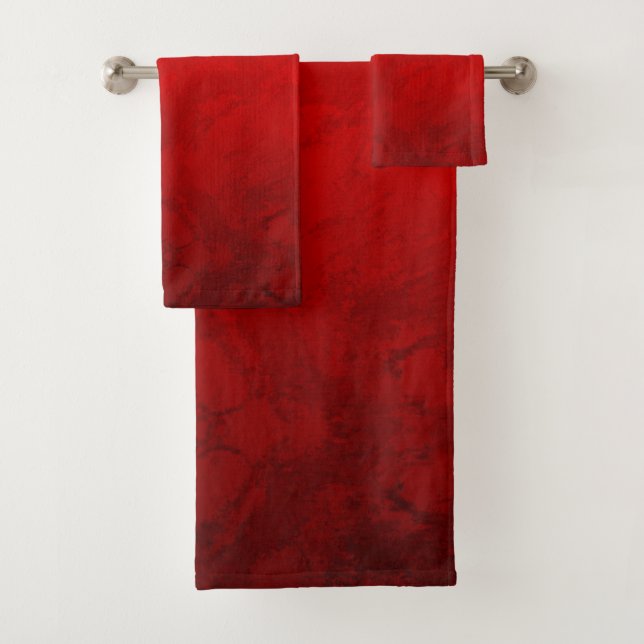 Elegant Ruby Red Bath Towel Set (Insitu)