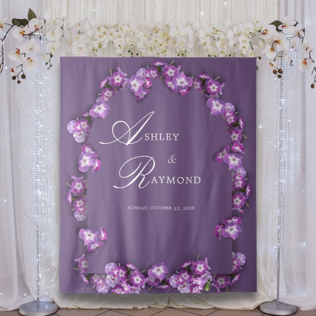Elegant Rum Rustic Purple Lilac Arch Florals Tapestry (Creator Uploaded)