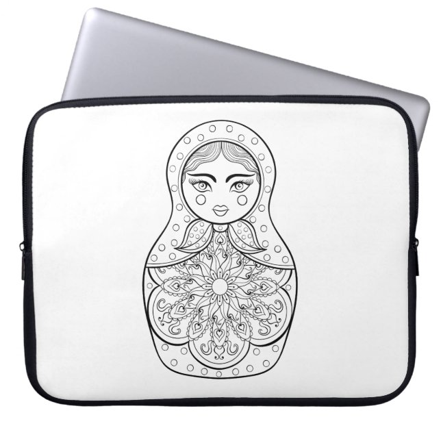 Elegant Russian Doll Laptop Sleeve (Front)