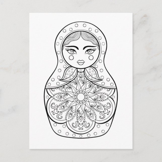 Elegant Russian Doll Postcard (Front)