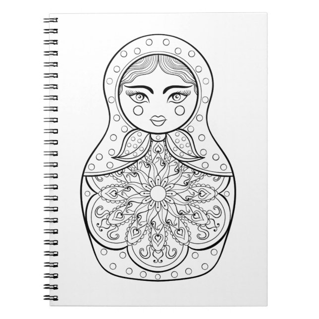 Elegant Russian Doll Spiral Notebook (Front)
