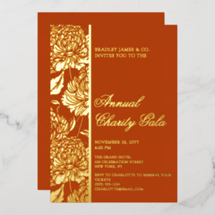 Elegant Rust Botanical Charity Event Gala Party