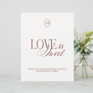Elegant Rust Love is Sweet Wedding Sign