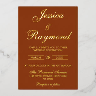 Elegant Rust Orange and Gold Foil Wedding