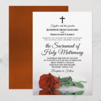 Elegant Rust Orange Rose Modern Catholic Wedding