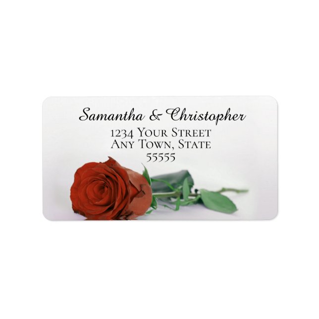 Elegant Rust Orange Rose Wedding Address Label (Front)