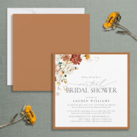 Elegant Rust Orange Watercolor Virtual Shower Invi