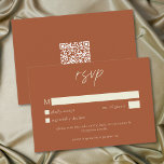 Elegant Rust Terracotta Minimalist Wedding RSVP Card<br><div class="desc">Celebrate your love with this minimalist rust terracotta wedding response card with a QR code design. Featuring an elegant,  simple design,  it's perfect for an elegant autumn ceremony. This earthy,  modern look offers a warm and sophisticated feel for your fall wedding. Created by Simply Farmhouse Press.</div>