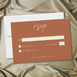 Elegant Rust Terracotta Minimalist Wedding RSVP Card<br><div class="desc">Celebrate your love with this minimalist rust terracotta wedding response card without dinner choices design. Featuring an elegant,  simple design,  it's perfect for an elegant autumn ceremony. This earthy,  modern look offers a warm and sophisticated feel for your fall wedding. Created by Simply Farmhouse Press.</div>