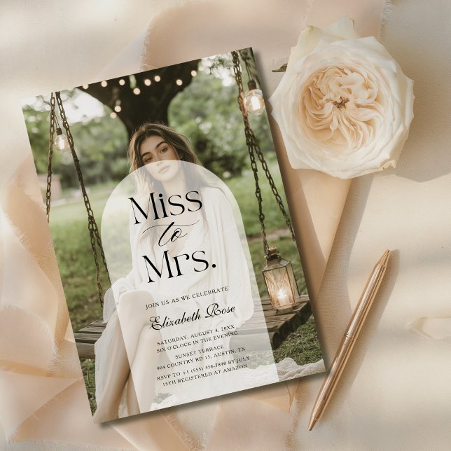 Elegant Rustic Arch Photo Budget Bridal Shower Invitation (Creator Uploaded)