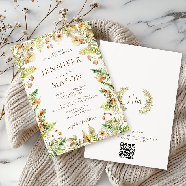 Elegant Rustic Autumn Forest Fall Wedding Invitation (Creator Uploaded)