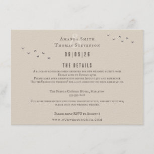 Elegant rustic autumn montain landscape wedding enclosure card