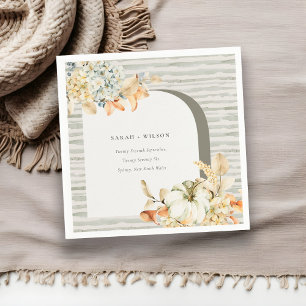 Elegant Rustic Autumn Pumpkin Arch Floral Wedding Napkin