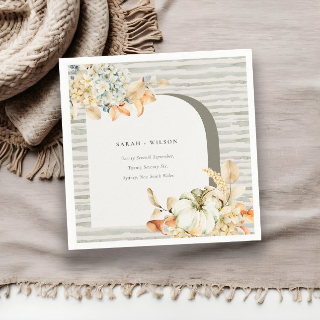 Elegant Rustic Autumn Pumpkin Arch Floral Wedding Napkin (Creator Uploaded)