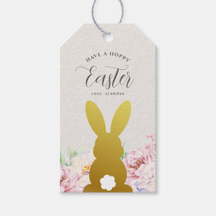 Elegant Rustic Beige Easter Bunny Personalised  Gift Tags