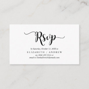 Elegant Rustic Black, Wedding RSVP, respond Enclosure Card