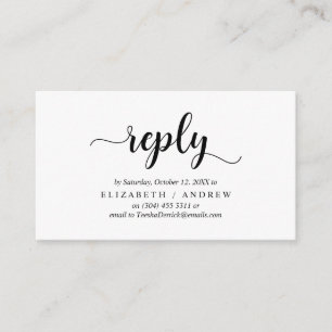 Elegant Rustic Black, Wedding RSVP, respond Enclosure Card