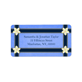 Elegant Rustic Blue Floral Return Address Labels