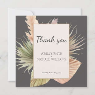 Elegant Rustic Boho Floral Wedding Thank You Card