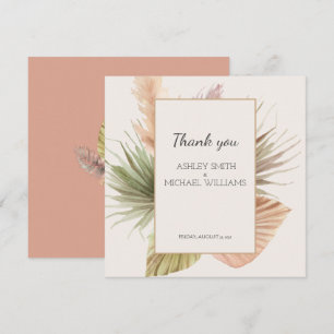 Elegant Rustic Boho Floral Wedding Thank You Card
