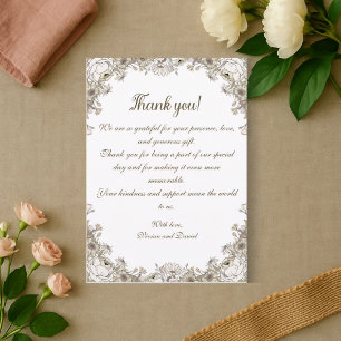 Elegant Rustic Boho Floral Wedding Thank You Card