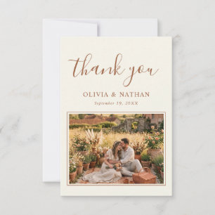 Elegant Rustic Boho Floral Wedding Thank You Card
