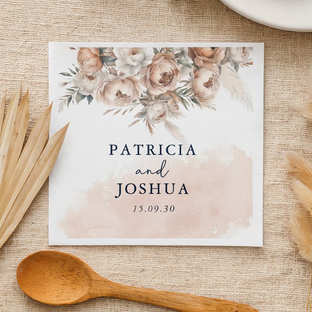 Elegant Rustic Boho Wedding Napkin (Creator Uploaded)