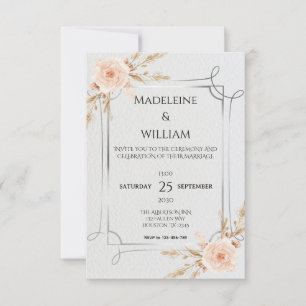 Elegant Rustic Boho Wildflowers Wedding RSVP Card