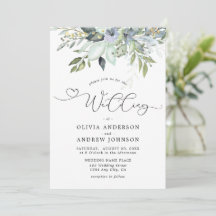 Elegant Rustic Botanical Greenery Leaves Wedding