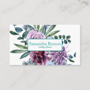 Elegant Rustic Botanical Watercolor Flowers Floral Business Card
