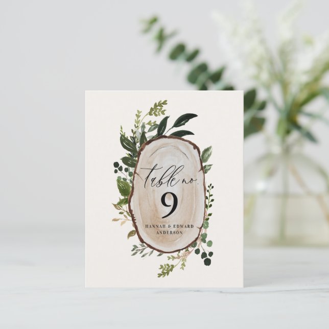Elegant Rustic Botanical wedding table number  Ped (Standing Front)