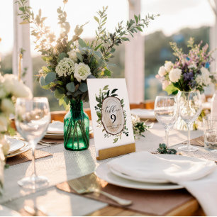 Elegant Rustic Botanical wedding table number  Ped